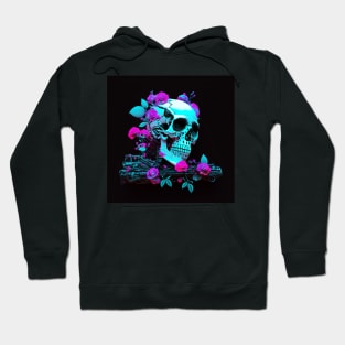 Skull Purple Flowers Hoodie